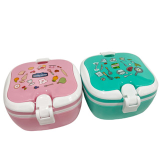 Cooking Lunch กล่องอเนกประสงค์ถนอมอาหาร ใส่ข้าว ใส่อาหาร 2 ซั้น มี 2 สี ขนาด : 15.5cmx15.5cmx9cm