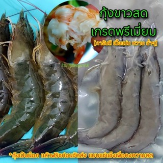 กุ้งขาวสดเกรดพรีเมี่ยม ปลอดสาร/น็อคเย็นจากกุ้งเป็นจัดส่งแบบแช่แข็ง(ส่งทั่วประเทศ และกทม. มีส่ง Grab/LALAMOVE)