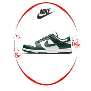 ของแท้ 100 %Nike Dunk Low Retro‘Varsity Green’ การผสมผสานที่ทันสมัยและทันสมัยรองเท้าสเก็ตกันลื่นสำหรับผู้ชายสีขาวสีเขียว