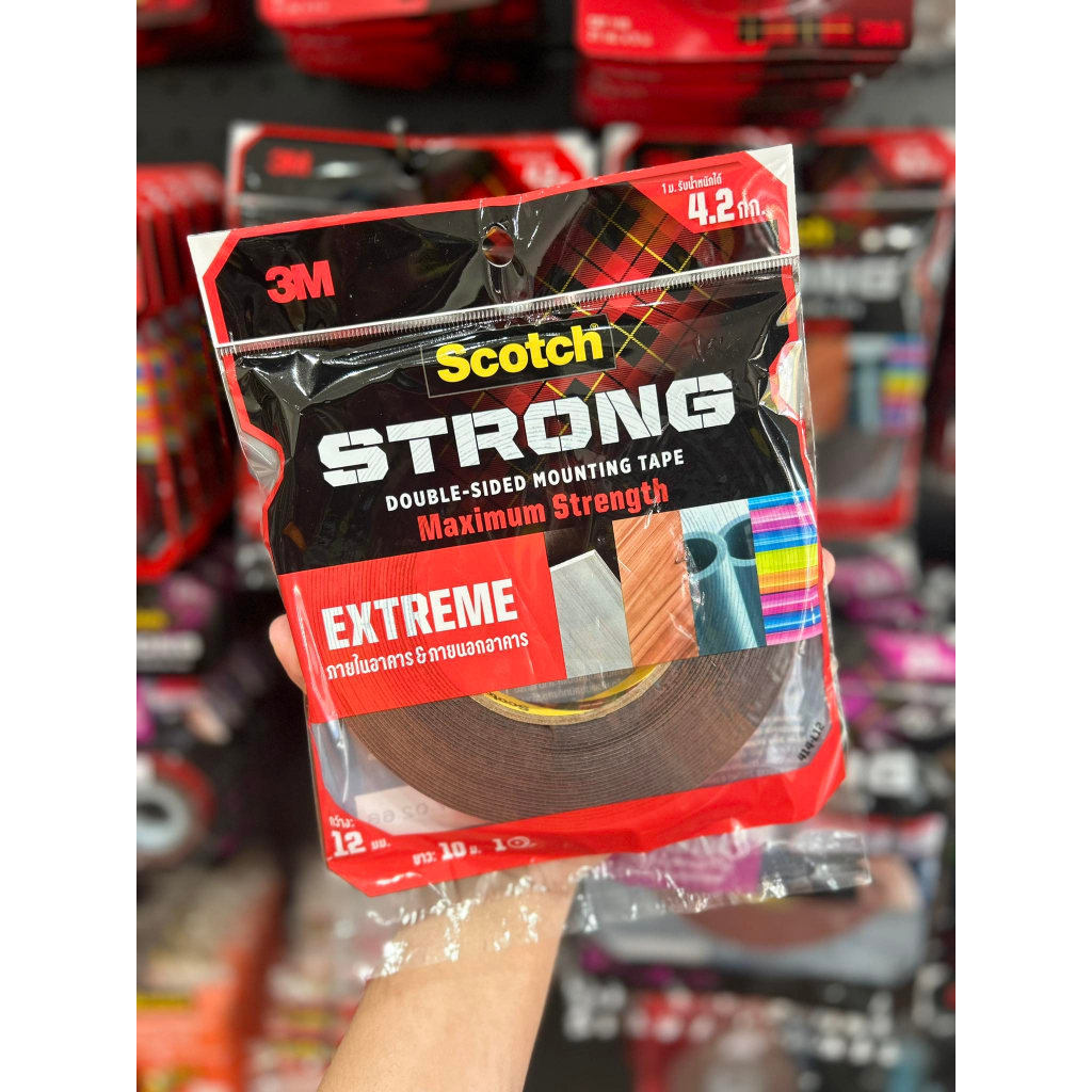 เทปกาวสองหน้าแรงยึดติดสูง 3M STRONG EXTREME ราคา ถูกที่สุด ดีลบีเคเค แกลเลอรีภาพที่ 3