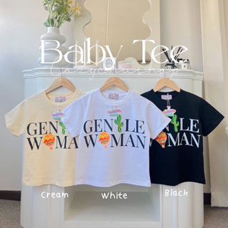 เสื้อยืดครอปแขนสั้น Baby tee ลาย Gentle woman 🌵🍦 (Labsilk)