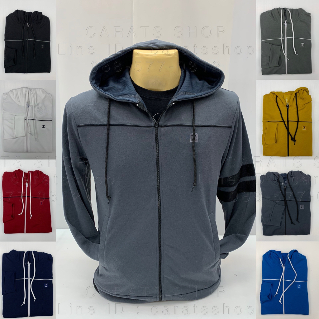 🧥🧥เสื้อเเจ๊คเก็ตแขนยาว มีหมวก เสื้อวอร์ม Jacket Hood ยี่ห้อ ZADO เเบบเรียบๆ มีฮู้ด KINGBERRY SHOP