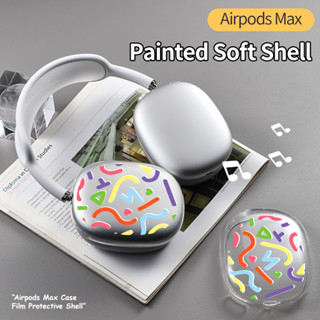 สำหรับเคสป้องกันหูฟัง Apple AirPods Max รุ่น Graffiti Paint ที่ทำจากวัสดุ TPU ที่เป็นซอฟท์เชลล์ในสีขาว