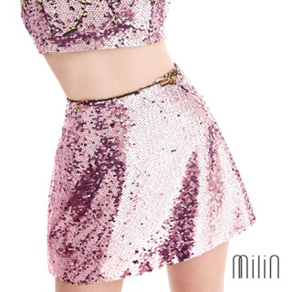 [MILIN] Prosta Sequin high waist mini shorts กางเกงกระโปรงสั้น เอวสูง ปักเลื่อม