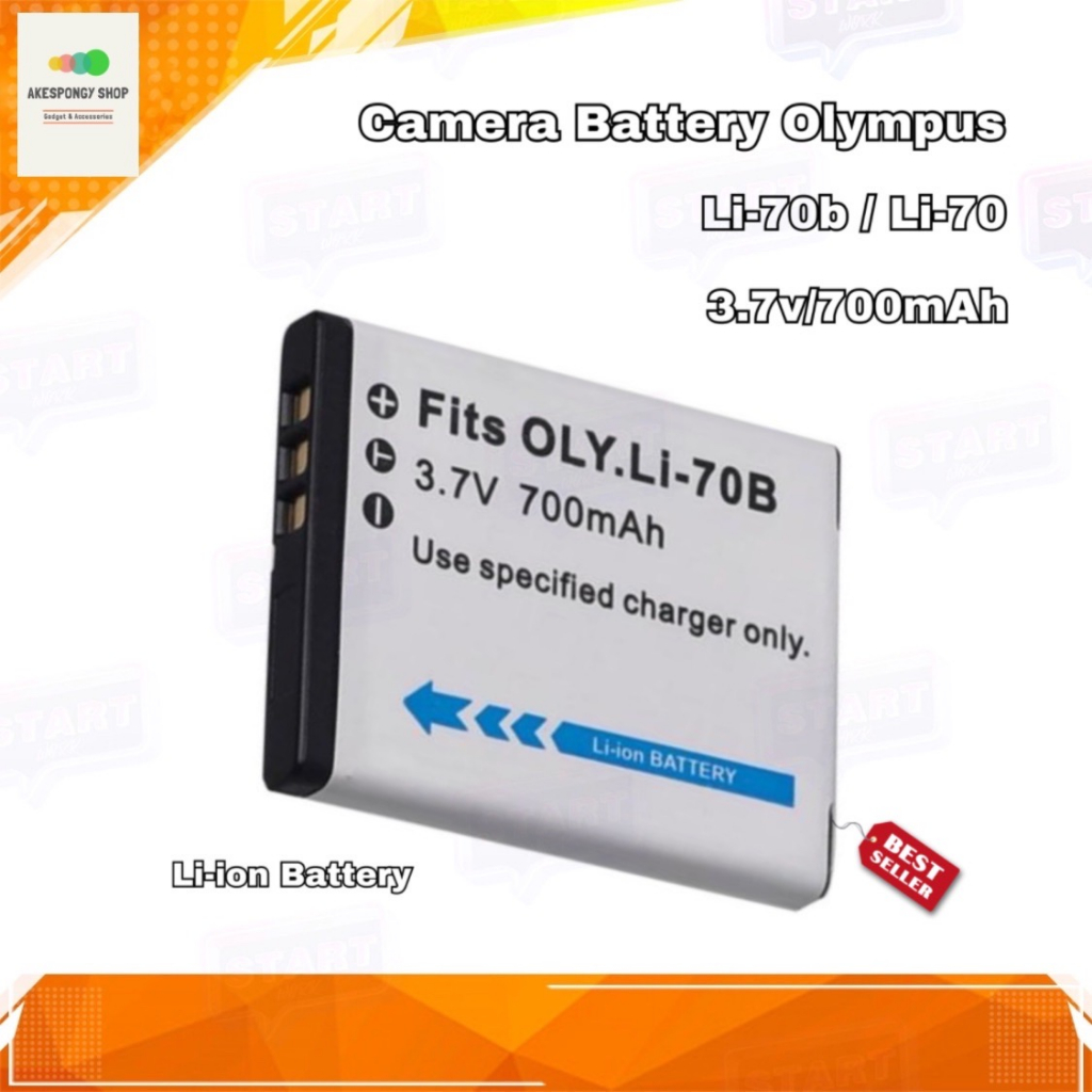 แบตเตอรี่กล้อง Camera Battery Olympus Li-70 / Li-70b (3.7v/700mAh) Li-ion Battery รับประกัน 1 ปี