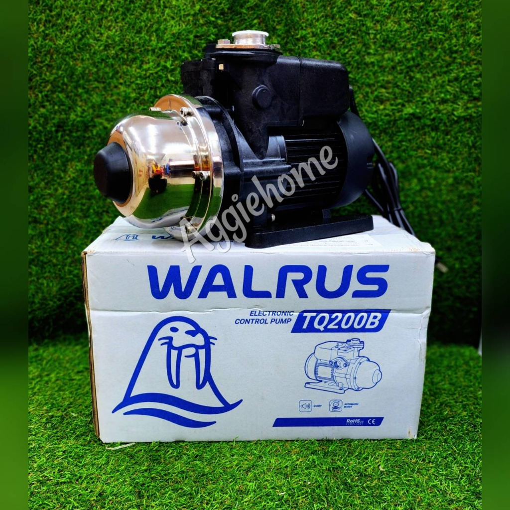 WALRUS ปั๊มน้ำอัตโนมัติ รุ่น TQ200B 180วัตต์ 220V ท่อออก 1X1นิ้ว HEADMAX 24เมตร เสียงเงียบ ปั๊มบ้าน 