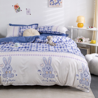 ส่งฟรี! ชุดผ้าปูที่นอน+ผ้านวมครบเซ็ต 6 ชิ้น “ลายกระต่าย” Rabbit Beddings