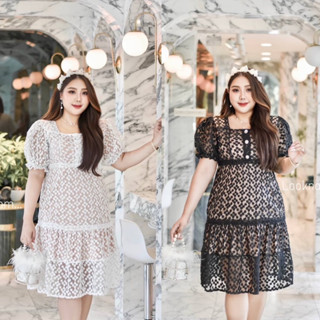 LK เดรสลูกไม้ เดรสสาวอวบ อ้วน Bigsize Oversize Plussize