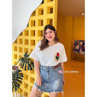 🔥Plussize🔥เสื้อคนอ้วน🔥  Freesize อก 38-52” ยาว 25”