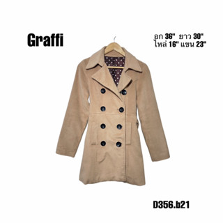 Graffi winter coat เสื้อโค้ทสีน้ำตาล มีซับสายครบ อก 36 ยาว 30 D356.b21