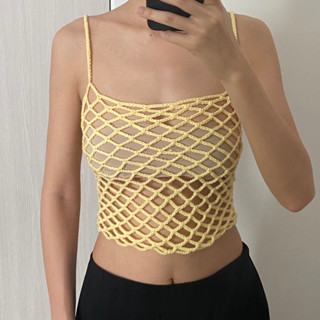 🌼Yellow Lacy Lack Top -Crochet🌼