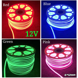 LED Neon flex 2835 12V ขนาด6*12มมไฟเส้นนีออนเฟล็ก 50เมตร​