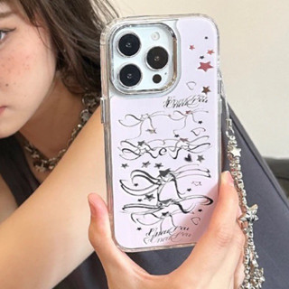 Uneupeu pink mirror star phone case เคสไอโฟนกระจกสีชมพู