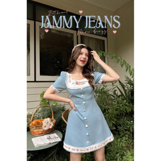 💎พร้อมส่ง💎BLT👗Jammy jeans dress ชุดเดรสสีฟ้า