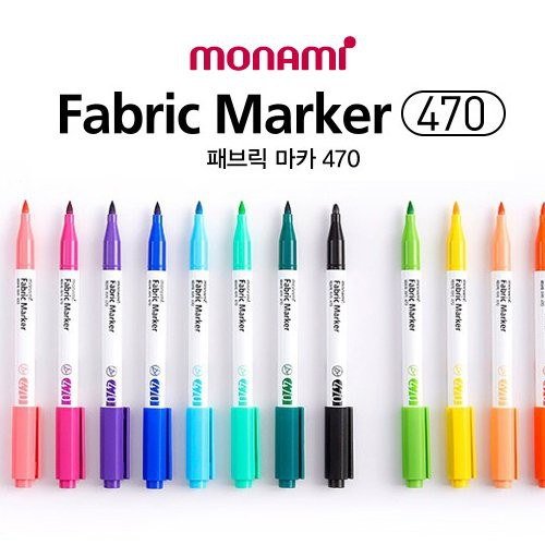 ปากกาเพ้นท์ผ้า 24 สี ปากกาเขียนผ้า ชนิดติดถาวร Monami Fabric Marker 470 (1 ด้าม )