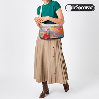 กระเป๋าสะพายข้าง มือสองแบรนด์ Lesportsac Flower Bag​ งานผ้าลายดอกสวยสีสด​ น้ำหนักเบาที่สำคัญกันน้ำ​ สะพายได้2หน้า