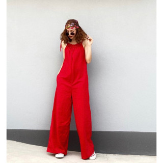 #ส่งต่อ Jumpsuit สีแดง free size