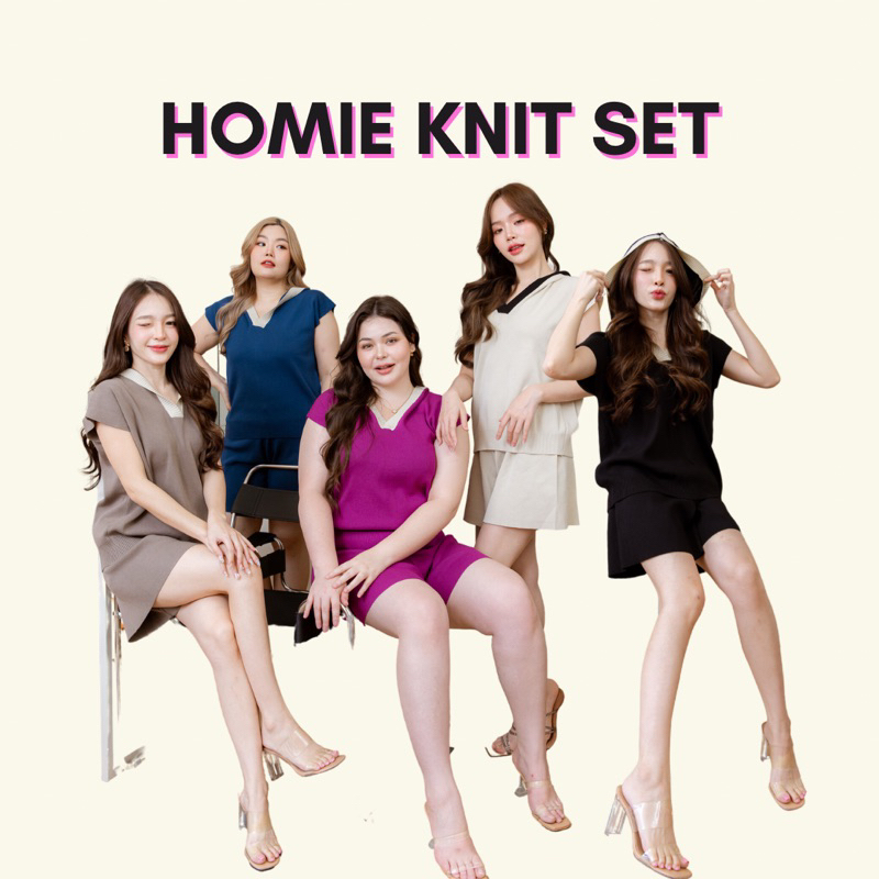 E-tax[เหลือ5xx.-ลด30%เก็บโค้ด"ร้านโค้ดคุ้ม"]Basicnotbasics-Homie knit set เซตไหมพรมขาสั้น