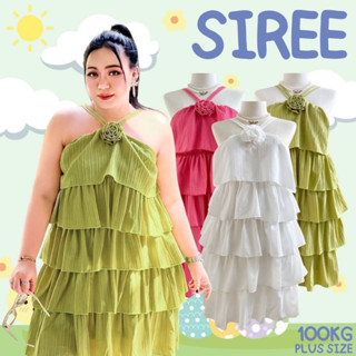 Plus size มินิเดรส เเฟชั่นผู้หญิงสาวอวบ ระบายฟรุ้งฟริ้ง มีโบว์น่ารัก  รุ่นK98 ด.ชิลี่