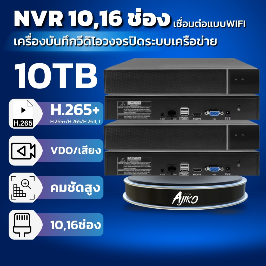 เครื่องบันทึกกล้องวงจรปิด NVR กล่องบันทึก NVR แบบ WIFI บันทึกภาพกล้องวงจรปิด ดูผ่านจอมอนิเตอร์