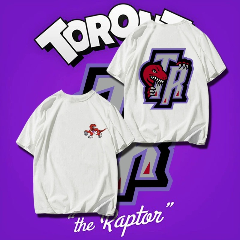 Raptors ใหม่คู่บาสเกตบอลผ้าฝ้ายกีฬาเสื้อยืดแขนสั้น unisex ขนาดใหญ่
