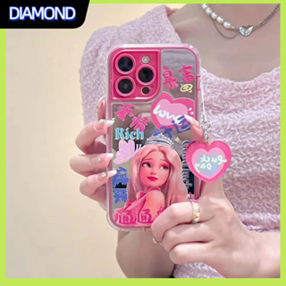 💲คูปองเคลม💲เคสไอโ case for iphone 11 12 ตุ๊กตาบาร์บี้ เคส 14 13 12 11 pro max กระจกเงา การป้องกันอย่างเต็มที่