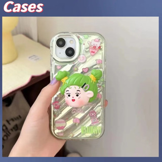 คูปองเคลม🎀เคสไอโ case for iphone 11 12 สาว Cartoon แสนสนุกยืนอยู่ เคส 14 13 12 11 pro max เคสโทรศัพท์มือถือที่สร้างสรร