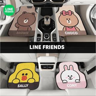 Line friends พรมปูพื้นรถยนต์ ชิ้นเดียว พรมเช็ดเท้าอเนกประสงค์