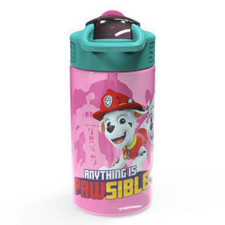 กระติกน้ำเด็ก Zak Designs Kids Durable Plastic Spout Cover and Built-in Carrying Loop Paw Patrol Skye Bottle PINK