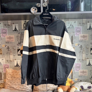 B บีบี Nylon Retro 20 regular tracksuit Cream in Black jacket บาเลน