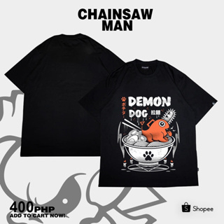 Chainsaw man เสื้อยืดอะนิเมะ Denji และ Pochita สไตล์ยุโรปและอเมริกาแบบเย็นอินเทรนด์แขนสั้นผ้าฝ้ายเสื้อยืดอะนิเมะร้อน