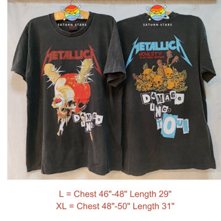 เสื้อยืดฟอกวินเทจ Metallica - Damage Inco (ป้าย Metallica)