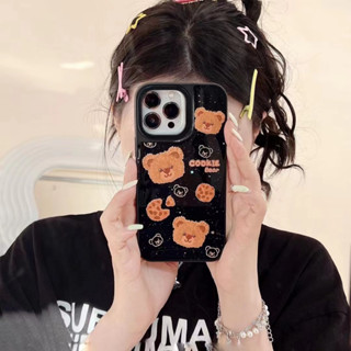 🧡ส่งของขวัญ🧡เคสไอโฟน 14 Pro Max 13 12 11 เคส for เคสไอโฟน11 เรียบง่าย หมี เปลือกกลิตเตอร์ พกง่ายๆ การป้องกันการตก Case