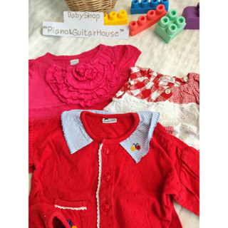 เสื้อไซส์จิ๋ว โทนสีแดง ส่งต่อเสื้อผ้าแบรนด์ญี่ปุ่นลูกสาว