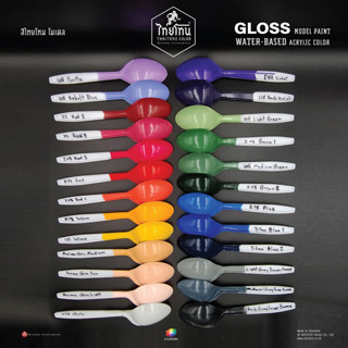 สีโมเดลไทยโทน Set D : THAITONE Model Color Set D (Gloss) กลุ่มสีเงา ไทยโทนสีอะคริลิคสูตรน้ำสำหรับเพ้นท์โมเดล