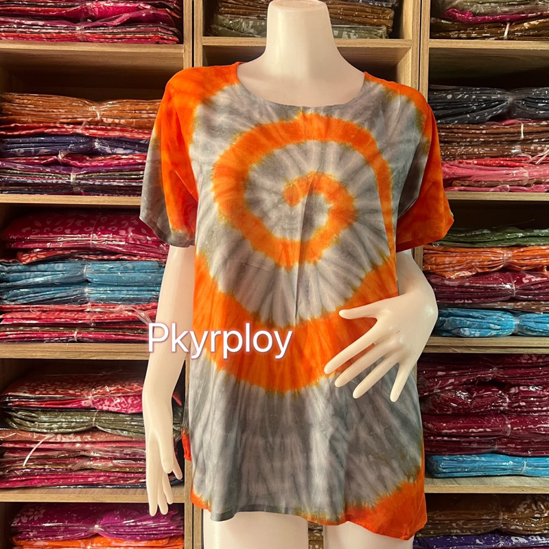 เสื้อมัดย้อม สีพาสเทล เนื้อผ้าสปัน บางเบา ใส่สบาย ราคา ถูกที่สุด ดีลบีเคเค แกลเลอรีภาพที่ 3