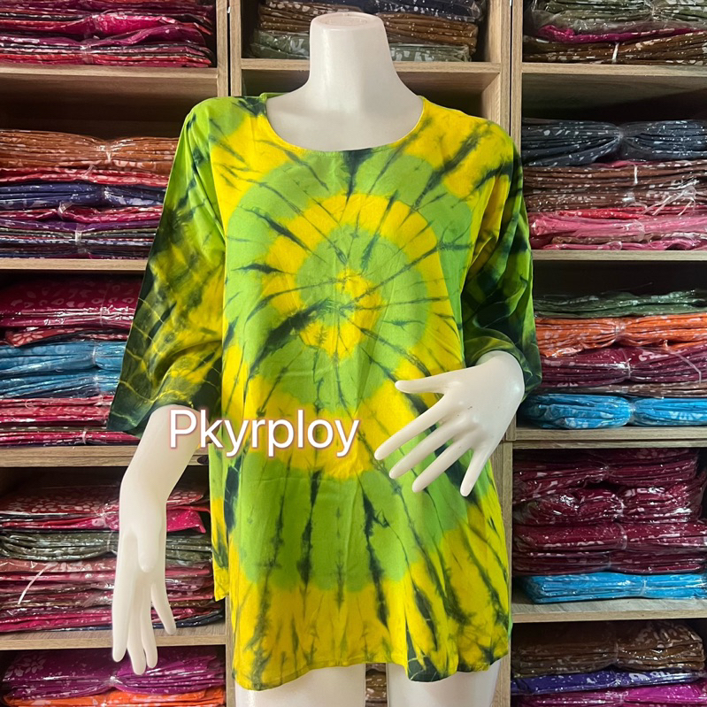เสื้อมัดย้อม สีพาสเทล เนื้อผ้าสปัน บางเบา ใส่สบาย ราคา ถูกที่สุด ดีลบีเคเค แกลเลอรีภาพที่ 4