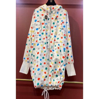 LOUIS VUITTON X YK DOTS LONG PARKA IN WHITE เสื้อโค้ช มินิเดรส แขนยาว งานสวย ผ้าดีมาก ลายดอท หลุยส์