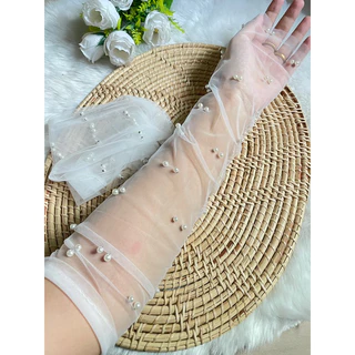 ถุงมือเจ้าสาว แบบสั้นและยาวงานพรีเมี่ยมประดับมุขพร้อมส่ง