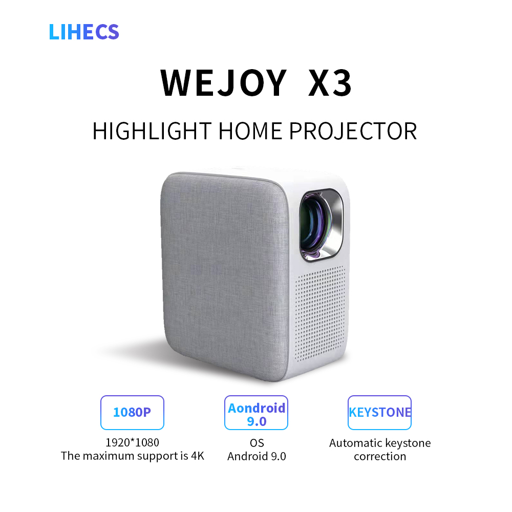 wejoy X3 โปรเจคเตอร์ โปรเจคเตอร์พกพา Android 9.0 Audio projector