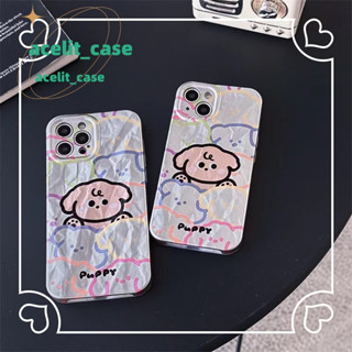 ❤️ส่งของขวัญ❤️ เคสไอโฟน 11 12 13 14 Pro Max ลูกสุนัข ความนิยม แฟชั่น เรียบง่าย เลเซอร์ Case for iPhone สไตล์วรรณศิลป์