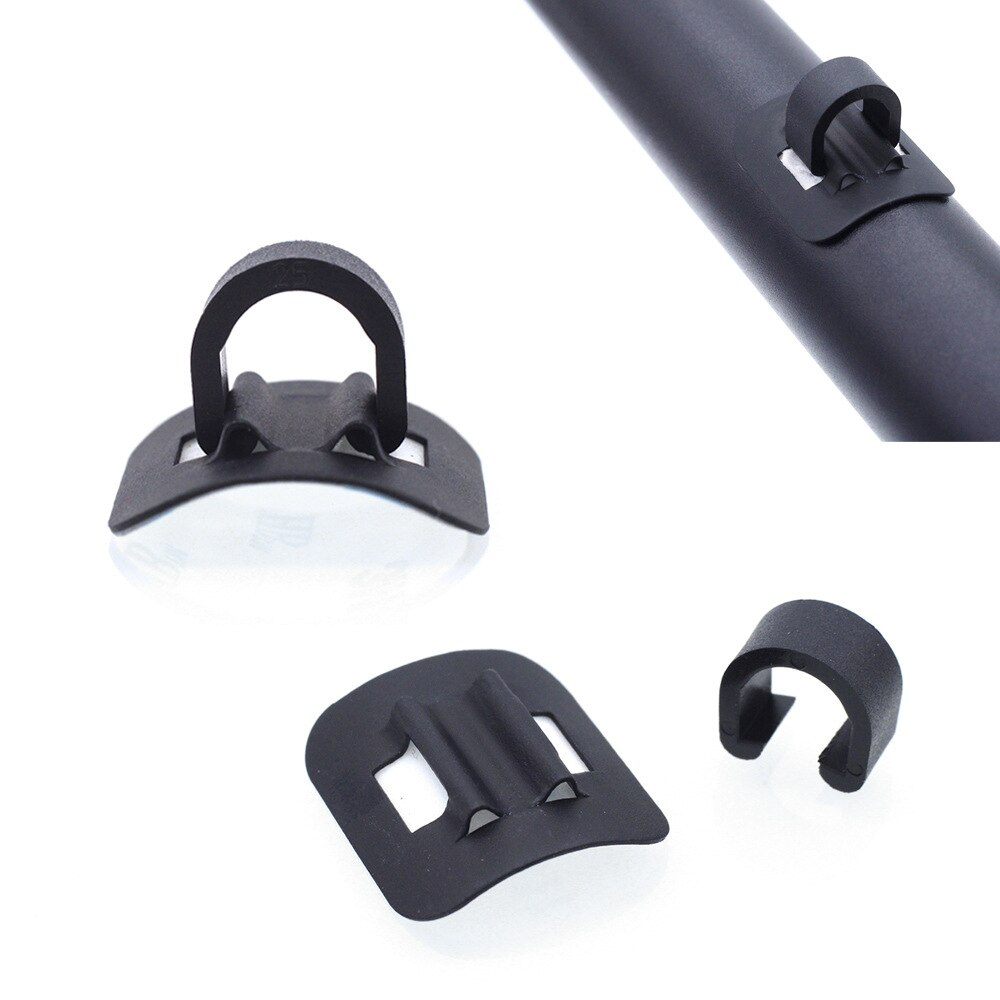 คลิปอลูมิเนียม C-lock Stick-On ตัวยึดสายเบรค สายเกียร์ ติดเฟรมจักรยาน ติดตั้ง E-Bike ยึดสายไฟเป็นระเบียบ(4ชิ้น/ชุด) สีดำ
