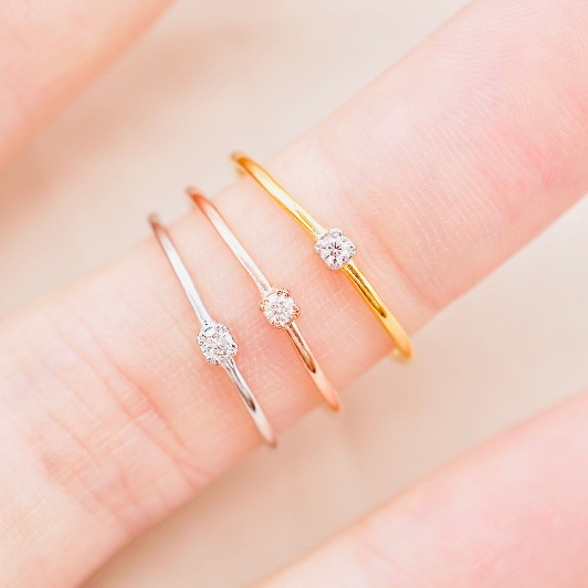 [ PCPY Jewelry ] แหวนเพชรแท้ 💎 เพชรเบลเยี่ยมคัต น้ำ100  ทองคำแท้9K (ทอง37.5%) [9KPRB233]