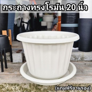 กระถางทรงโรมันขนาด20นิ้วสีขาว