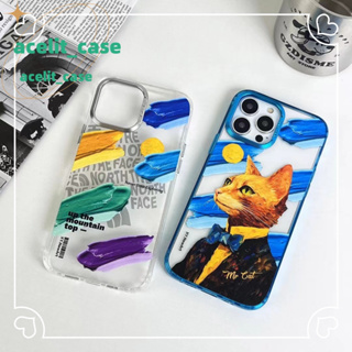 ❤️ส่งของขวัญ❤️ เคสไอโฟน 11 12 13 14 Pro Max กราฟฟิตี แมว แฟชั่น ความคิดสร้างสรรค์ สไตล์คู่รัก Case for iPhone สไตล์วรรณศ