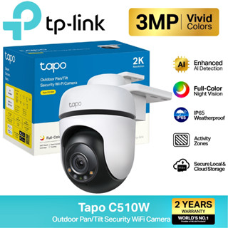 🔥โปรแรง9.9🔥⚡️กล้องวงจรปิดไร้สาย⚡️TP-LINK (Tapo C510W) 3MP 2K Outdoor Pan/Tilt Security WiFi Camera มุมมองภาพ 360° แสดงภา