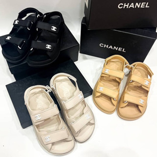 รองเท้าแตะรัดส้น CHANEL SANDALS เกรด1:1 สินค้าพร้อมกล่องครบเซต งานที่ขายดีที่สุด