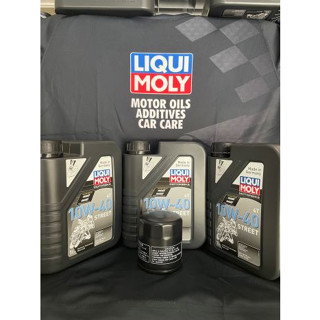 ชุดเปลี่ยนถ่ายน้ำมันเครื่อง Liqui Moly 10W-40 สังเคราะห์แท้100 พร้อมกรองน้ำมันเครื่อง ครบชุด 3 ลิตร Honda CBR500R/CB500F