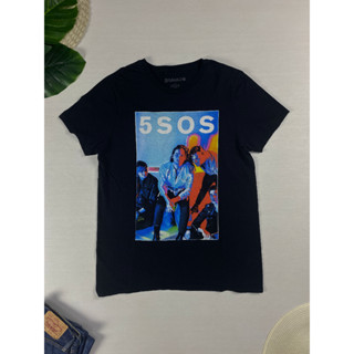 เสื้อยืด 5SOS 5 Seconds of Summer ตอกปี 2016 สีดำ ลายใหญ่ สวยๆ สภาพใหม่มาก Size L