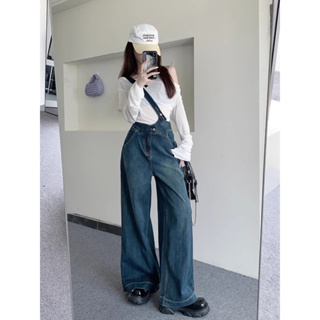 Manyjeans Overalls เอี๊ยมกางเกงยีนส์ขายาวเอวสูง(สินค้าพร้อมส่งในไทย)